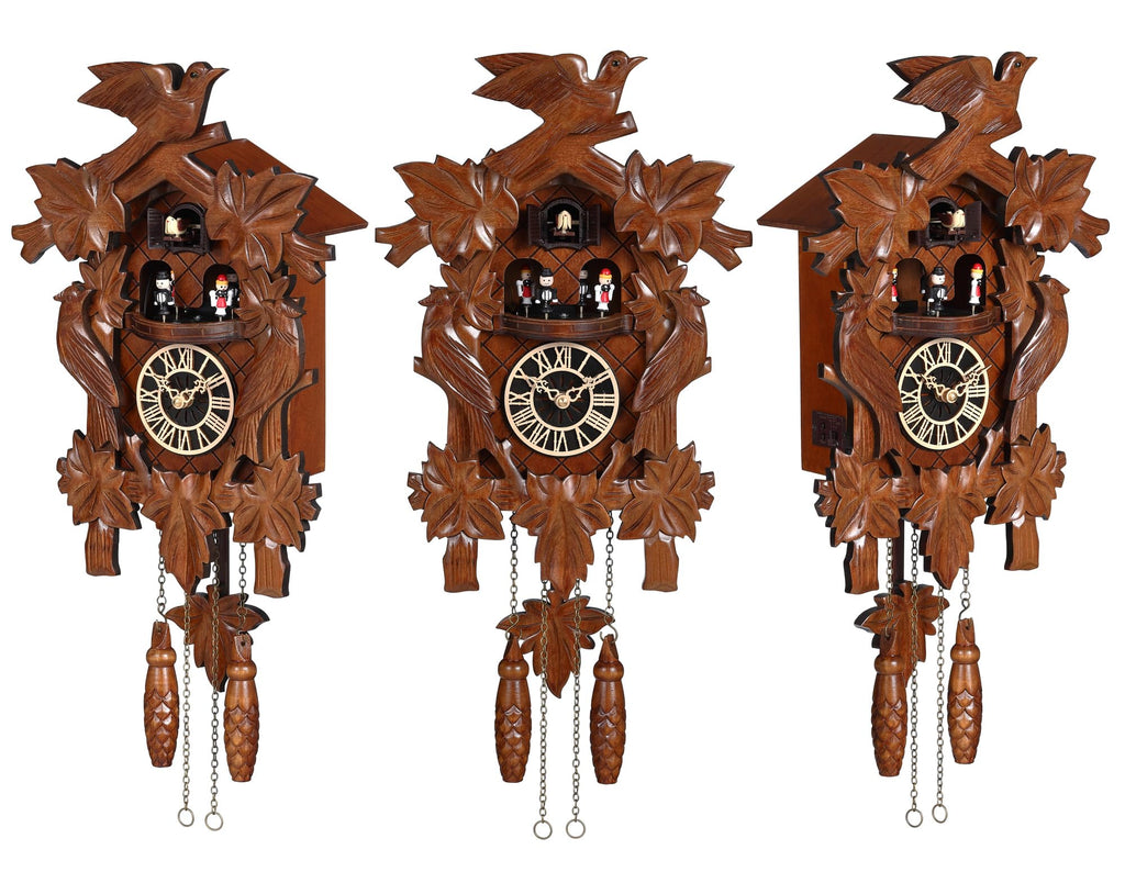 Cuckoo Clock, Hand-Carved Wooden Antique Clock for Wall 11.1"x25.8"