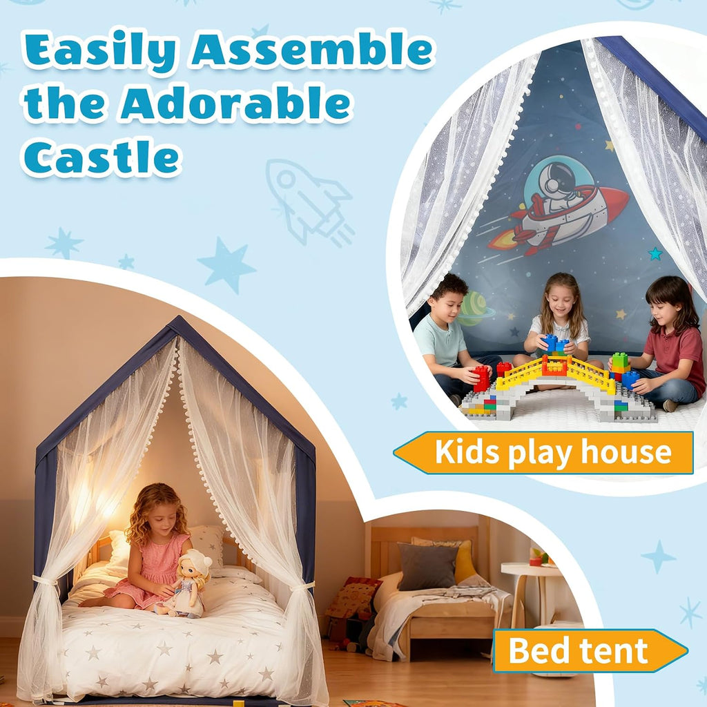 Kids Space Indoor Play Tent, Extra Large Astronaut Rocketship Playhouse