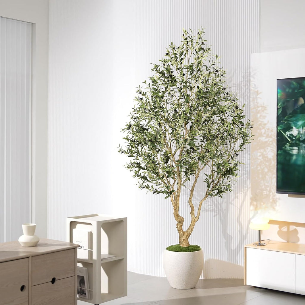 Faux Olive Tree 8ft - Tall Olive Trees Artificial Indoor Home Decor