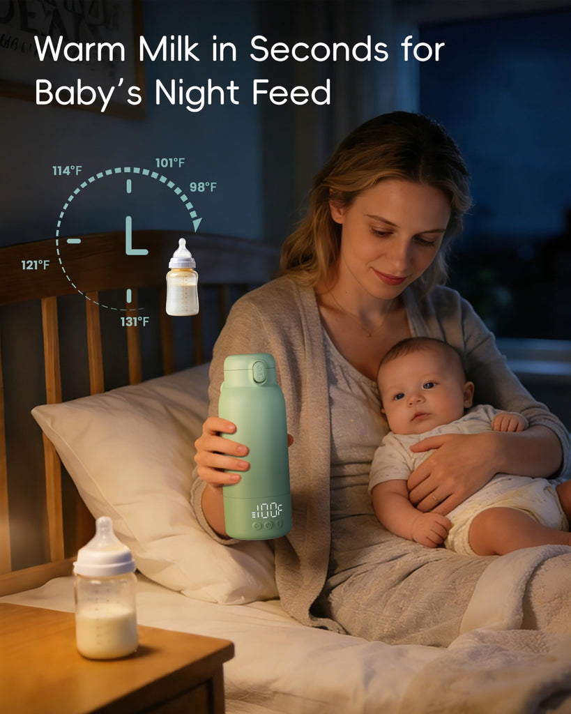 Portable Bottle Warmer for Travel, Baby Milk Warmer with Fast Heating & Long Battery Life, 17 Ounces Large Capacity