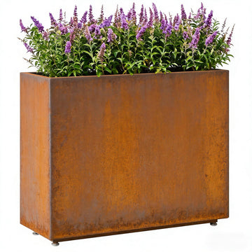 30-inch Tall Metal Planter Box, 36Wx11Dx30H Corten Steel Style Planter