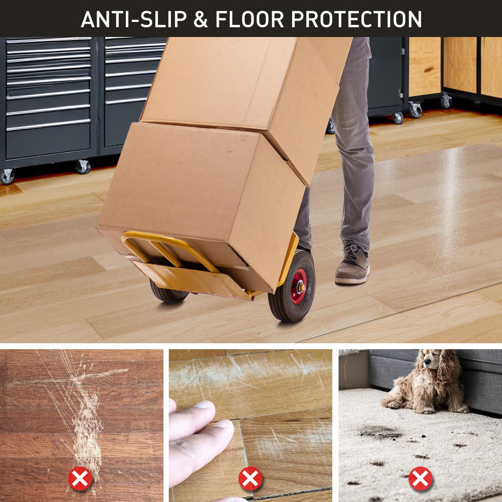 Vinyl Runner Rug, Clear Waterproof Kitchen Mat for Floor, Non-Slip Plastic Floor Mat, Easy Clean Durable
