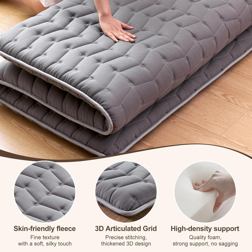 Premium Foam Japanese Futon Floor Mattress 60"x 80", 100% High Density Foam Comfortable Floor Mattress, 3.2"