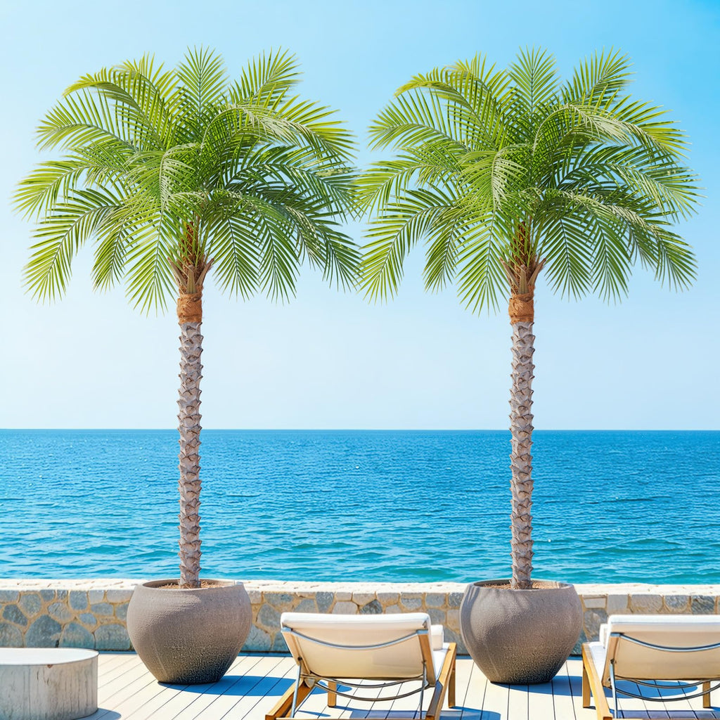6ft Artificial Phoenix Palm Tree Tall Artificial Palm Trees with 18 Adjustable Leaves, Faux Phoenix Palm Plants for