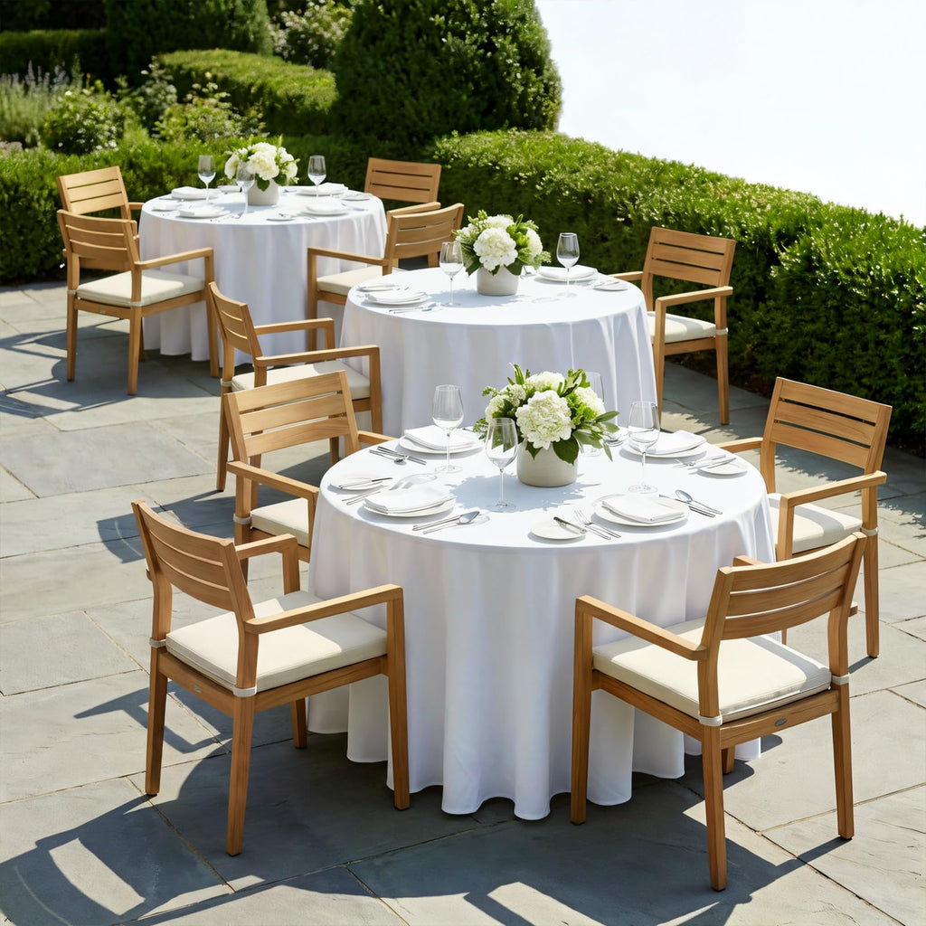 8 Pack White Round Tablecloth 108 Inch for 36"-84" Table