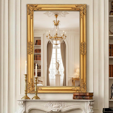 Vintage Gold Wall Mirror 30 x 45 Inch, Antique Gold Baroque Mirror