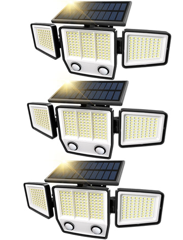 Solar Motion Sensor Outdoor Lights Waterproof - 3 Modes Security Lights Outdoor 270° Illumination IP65 LED
