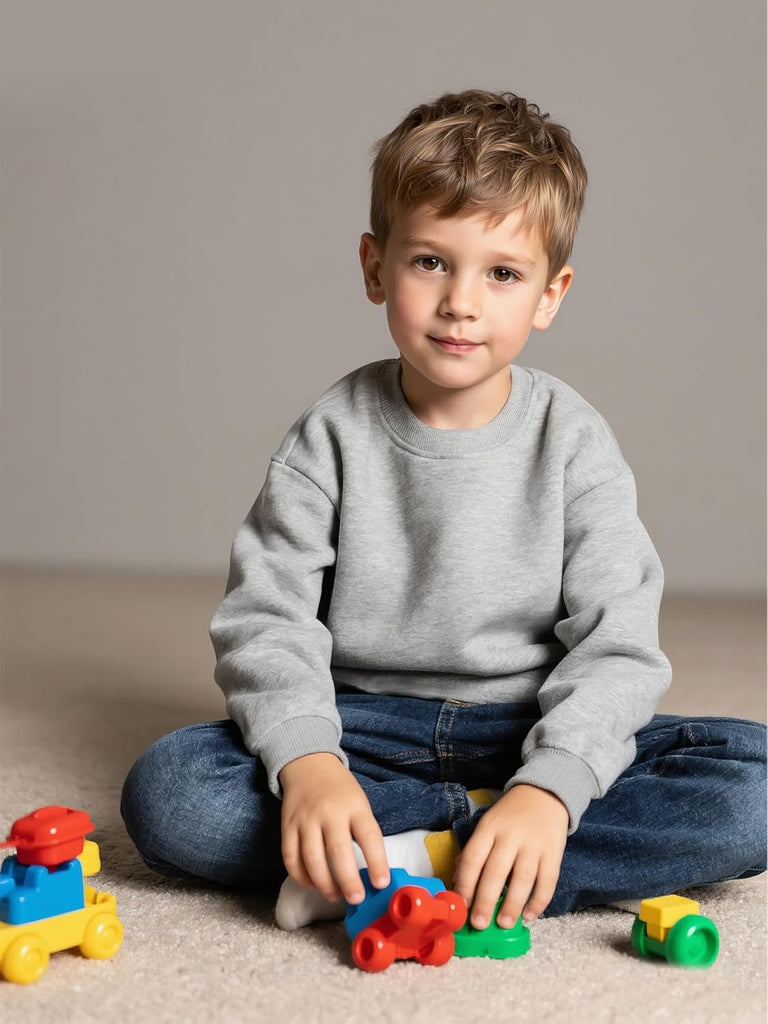 3 Pack Baby and Toddler Boys Crewneck Sweatshirts for Kids 6M