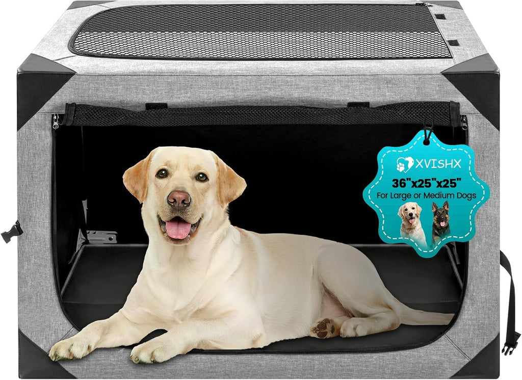 Dog Crate,36x25x25 Inch Large Dog Crate for Large or Medium Dogs, Portable and Foldable Design of Dog Cage