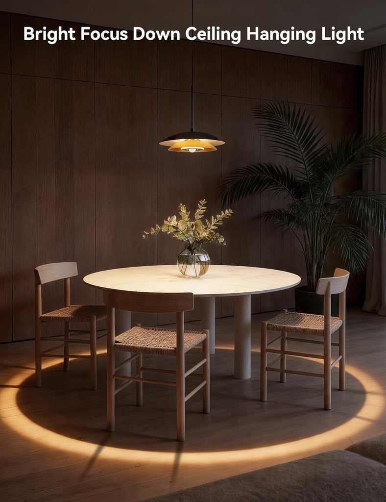 Pendant Lights Kitchen Island 11in Dual-Layer Metal Hanging Light | 12W LED Dimmable Mid Century Modern Pendant Light