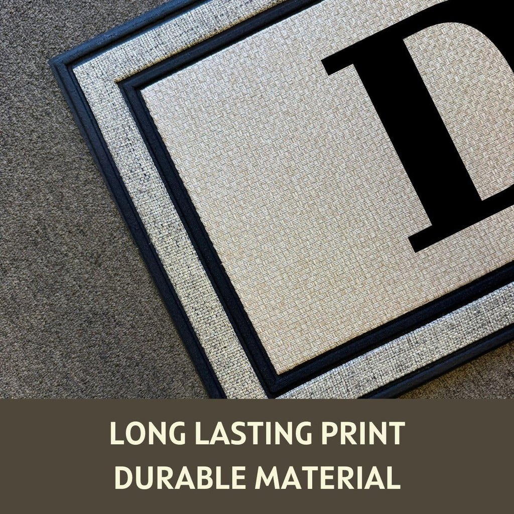 Custom Indoor and Outdoor Door Mat 18x30 Inch - Personalized Letter Monogram Doormat with Non-Slip Rubber Backing and