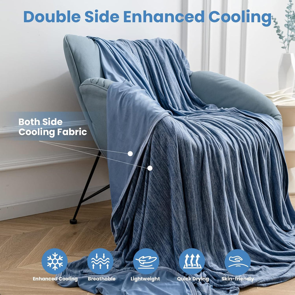 Cooling Blanket for Hot Sleepers - Soft & Lightweight Summer Cold Blanket for Night Sweats | Perfect for Bed, Couch