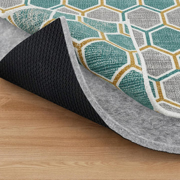 Non Slip Rug Pad 5x7 Feet, 4/25" Thick Felt Cushioned Rubber Rug Gripper Pad for Hardwood, Laminate, Stone, Tile - Set of 35
