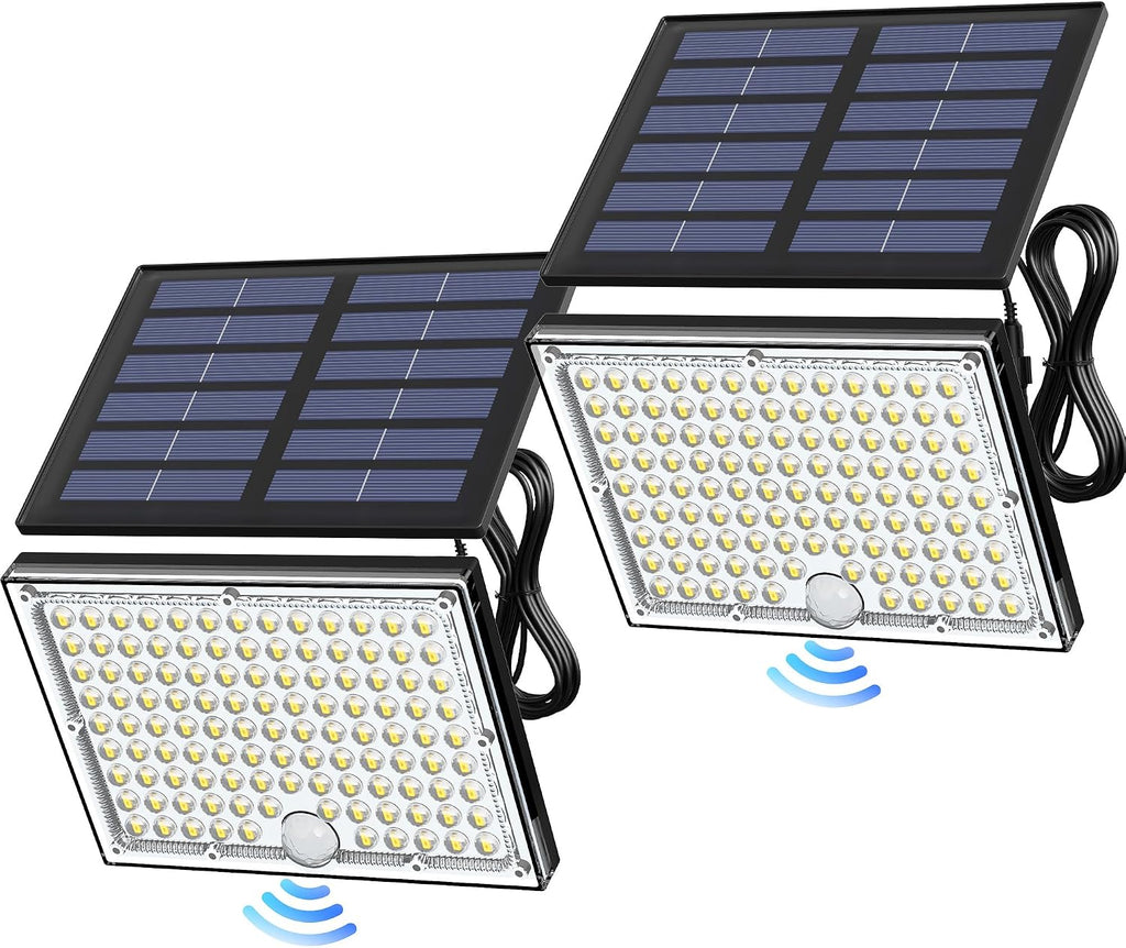 Motion Solar Lights Outdoor, 113 LED Cool White Bright Solar Flood Lights Waterproof, Dusk to Dawn Outdoor Solar