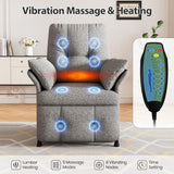 Power Recliner Chair for Adults with Heated & Massage, Adjustable Electric Reclining Chair Sofa