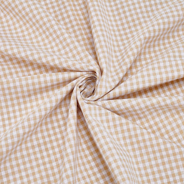 1.1 Yard Plaid Cotton Muslin Fabric, 55" Wide Yellow White Plaid Sewing Linen Cotton Fabric for DIY Craft Sewing