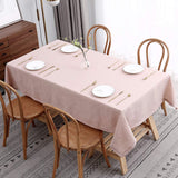 Lux Faux Linen Tablecloth with Slubby Yarn Textured Weaves Wrinkle Free Anti-Shrink Soft Table Cloth