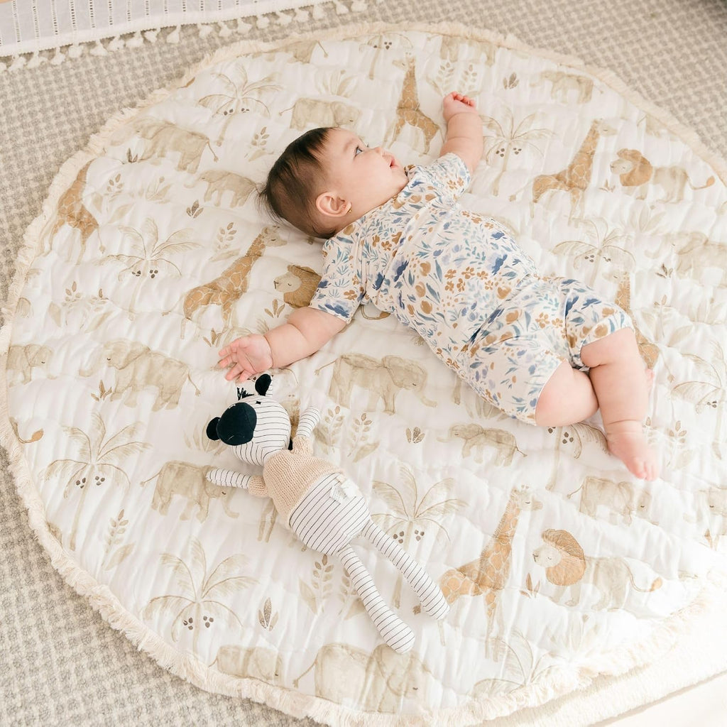 Activity Mat, Baby Play Mat for Boys and Girls, Safari Animal, 40" x 40", Baby Must Haves, Jungle Nursery Decor