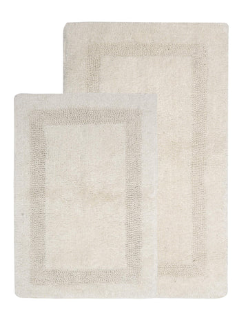 Reversible Cotton Bath Rugs | Area Rugs for Spa, Vanity Shower, Bathrooms, Kitchen, Bedroom | Water Absorbent Linens