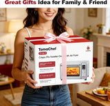 Air Fryer Toaster Oven Combo, 26.5QT Large Capacity with Visible Window, 11-in-1 Countertop Toaster Oven, 85% Less Oil