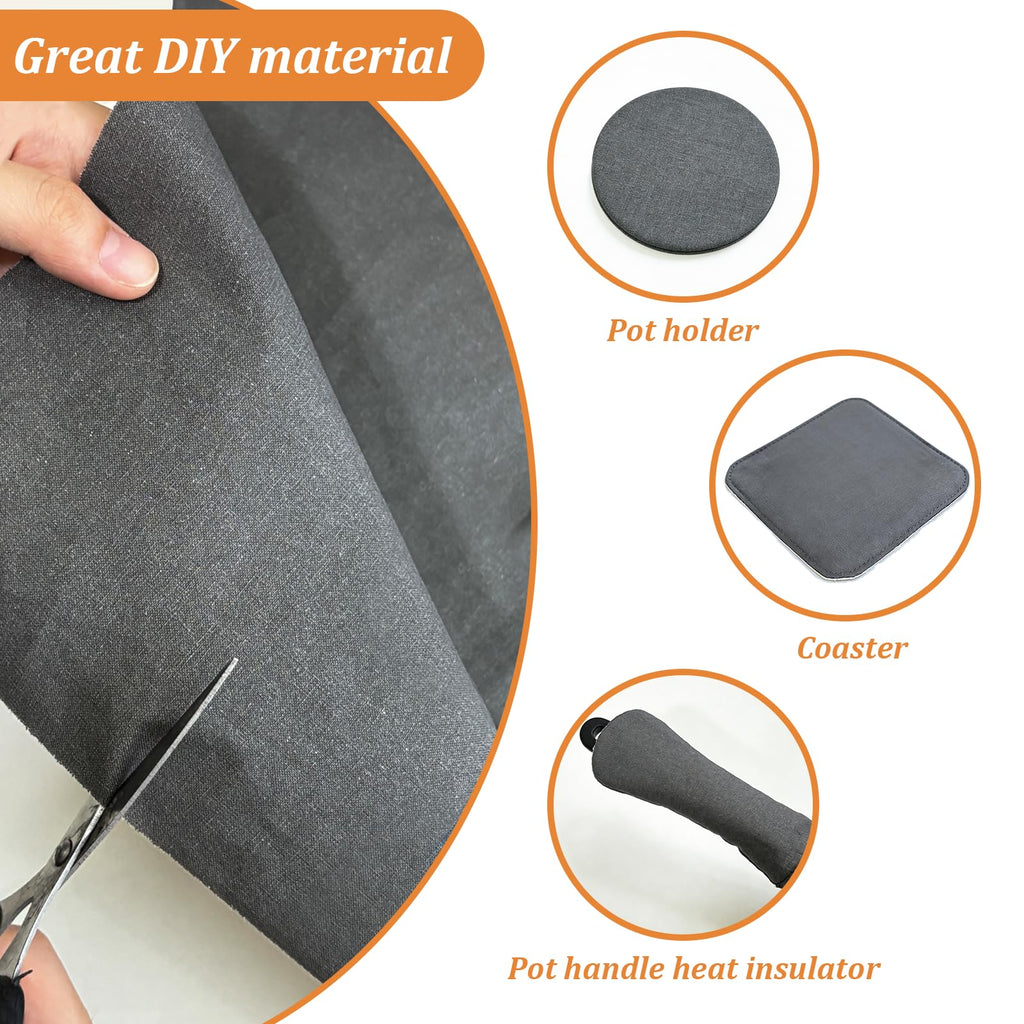 59" x 2 Yard Gray Thermal Heat-Resistant Fabric by The Yard for Ironing