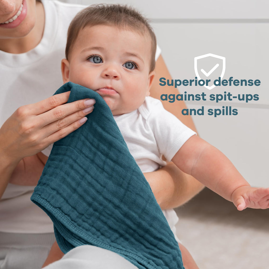 Muslin Burp Cloths 20x10" 6 Pack, Baby Burp Cloths - Multi Boy