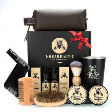 Beard Kit for Men 10 Pcs Christmas Stocking Stuffers Gifts Set for Him Dad
