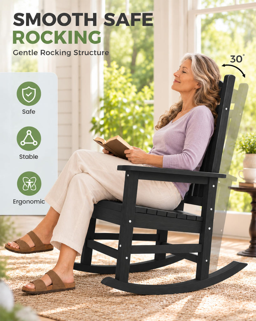Outdoor Rocking Chairs Set of 2, Oversized Rocking Chair, All Weather