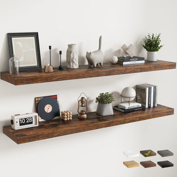 72 Inch Floating Shelves for Wall 2 Pack, 12"D Wood Gra Shelves