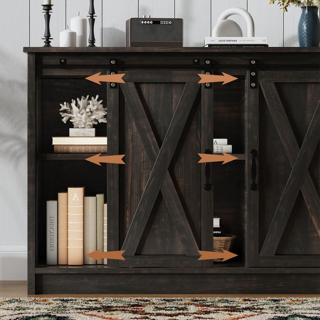 Farmhouse Coffee Bar, 42 Inch Coffee Bar Cabinet, Espresso
