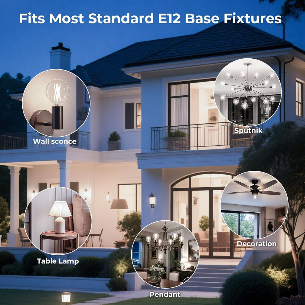 E12 Candelabra G16.5 Globe LED Bulb, 4000K Neutral White, 40W Equivalent