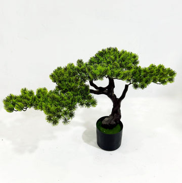 23.6" Artificial Bonsai Tree in Pot - Realistic Cedar Tree Faux Pine Plant Decor, Hotel Lobby Entryway Greenery