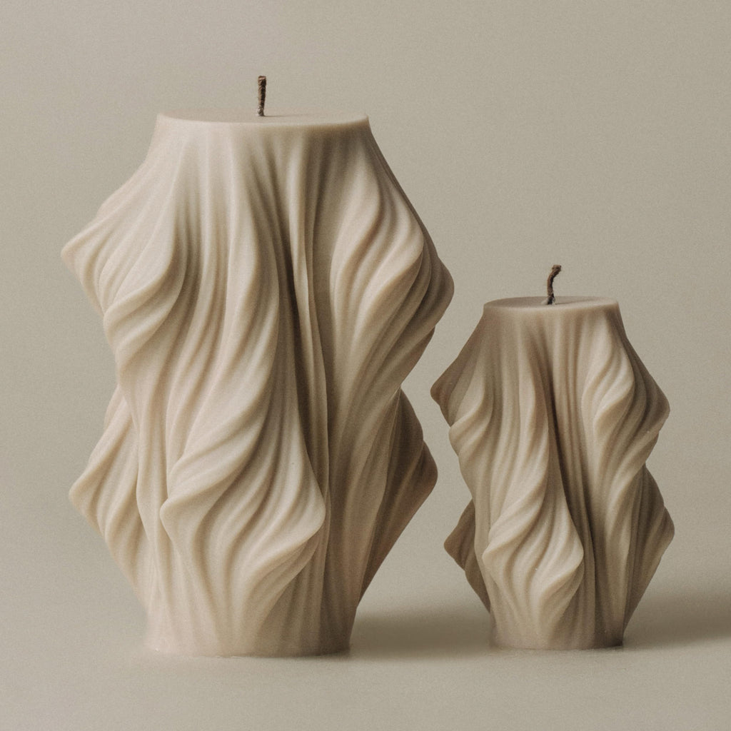 Cascading Wave Candle - Beautiful Handmade Pillar Soy Wax Elegant Bubble Aesthetic Candle Housewarming Gift Home Room