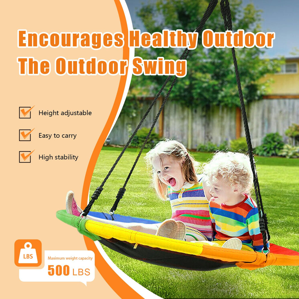 40 Inch Saucer Tree Swing for Kids Outdoor, Multicolor