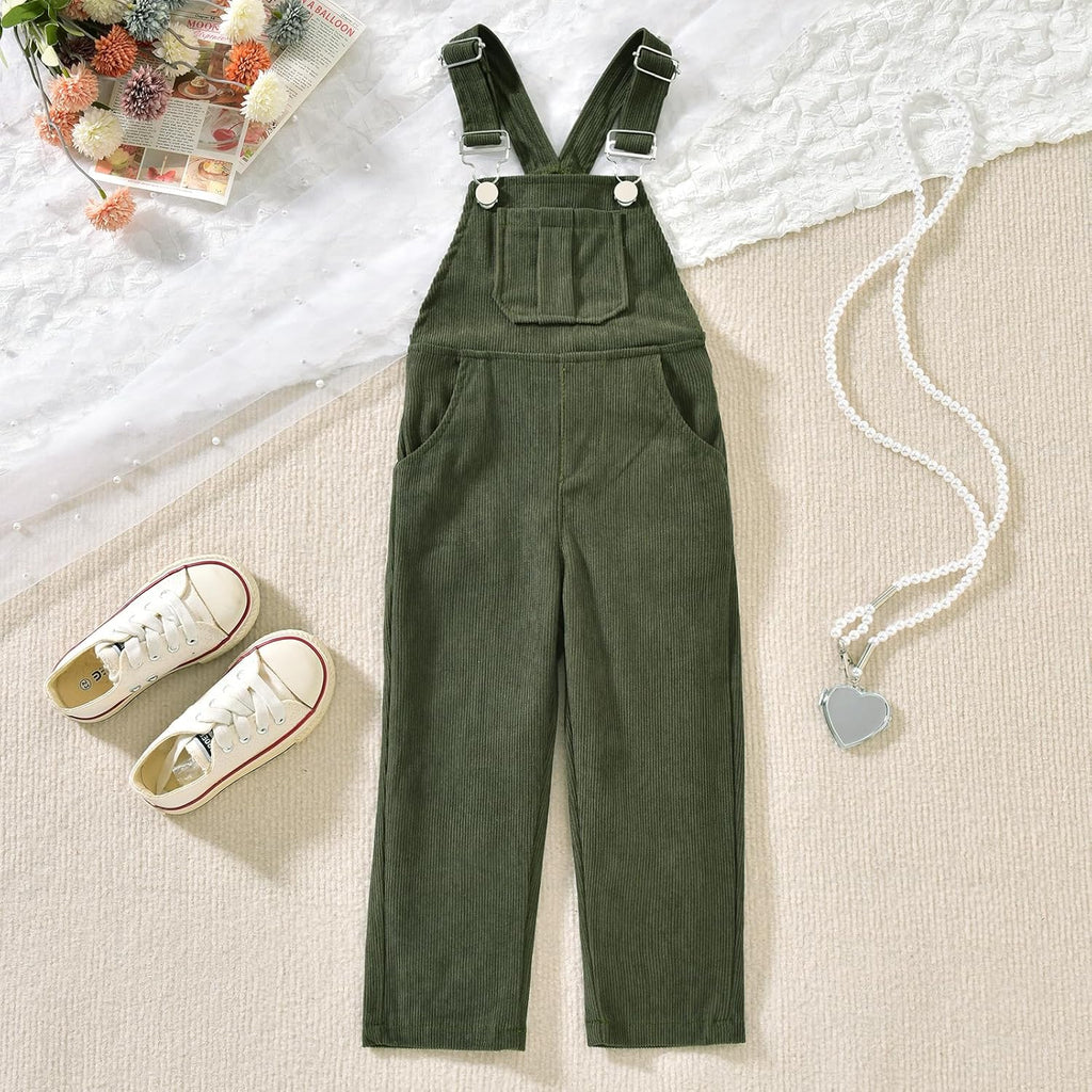2PCS Baby Girls Clothes Toddler Jumpsuit Rompers Adjustable Ripped Jeans Overalls Set with Long Sleeve Stripe T-Shirt