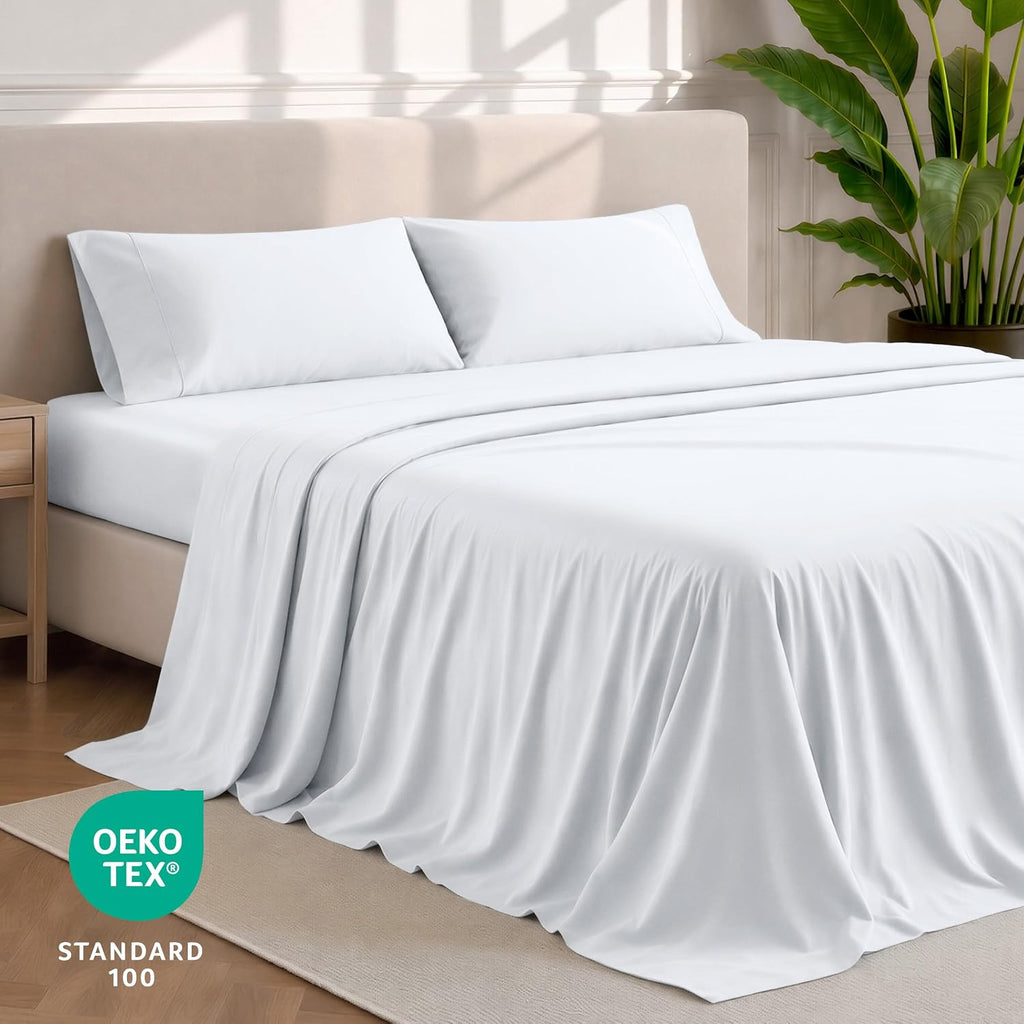 Queen Sheet Set - 1800 Ultra-Soft Microfiber Queen Bed Sheets - Double Brushed - Deep Pockets - Easy Fit - 4 Piece