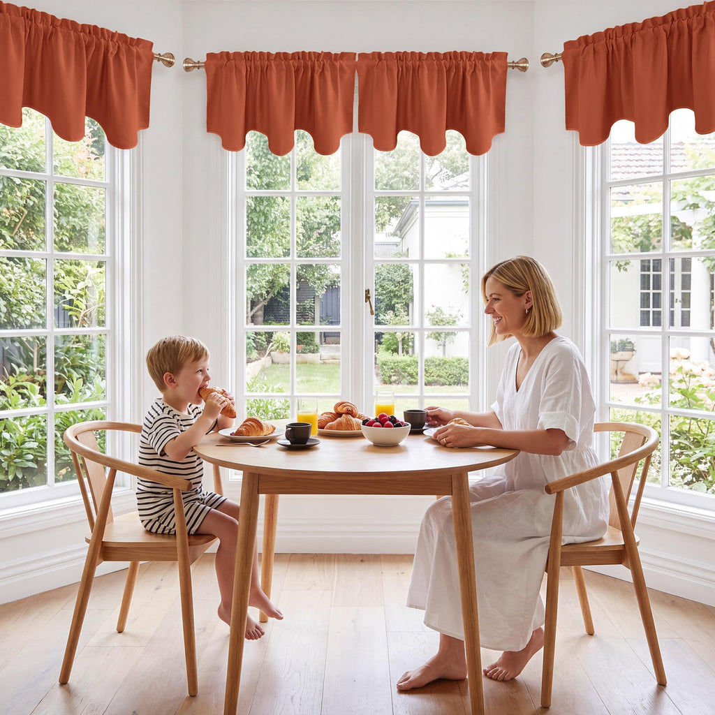 Burnt Orange Blackout Valances for Windows Thermal Insulated