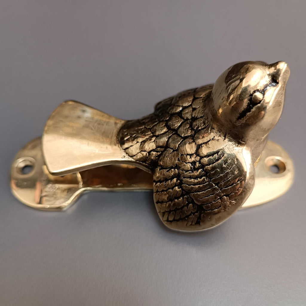 Brass Sparrow Bird Door Knocker, Unlaquared Finish (Antique Brass)