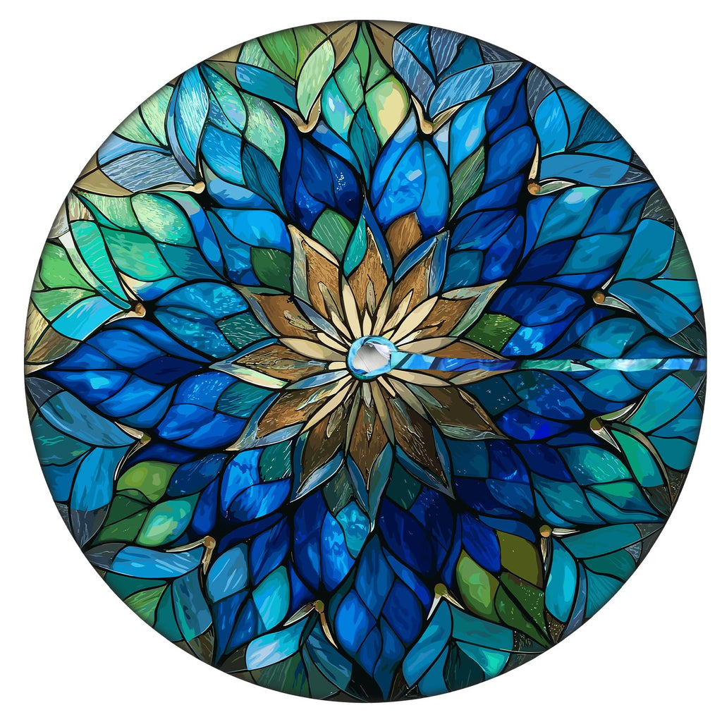 Mandala Round Tablecloth with Umbrella Hole, 45"-53"