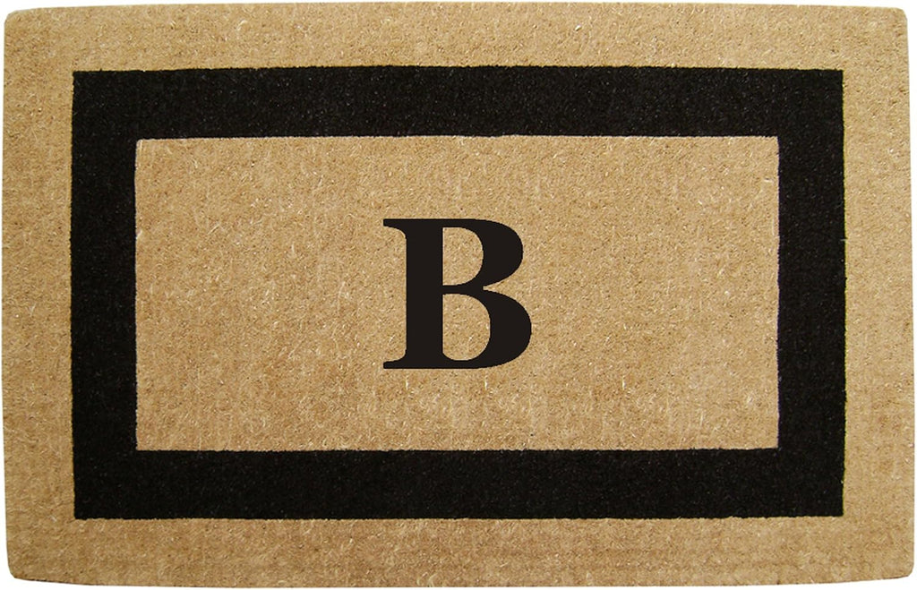 Luxury Coco Coir Doormat - Monogrammed Single Letter Outdoor Front Door Mat - Personalized Housewarming Gift for New