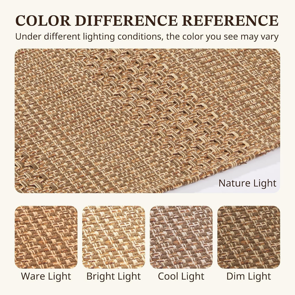 Cotton Blend Runner Rug, Machine Washable Boho Woven Hallway Rug, Non-Shedding Indoor Floor Mat, Laundry &