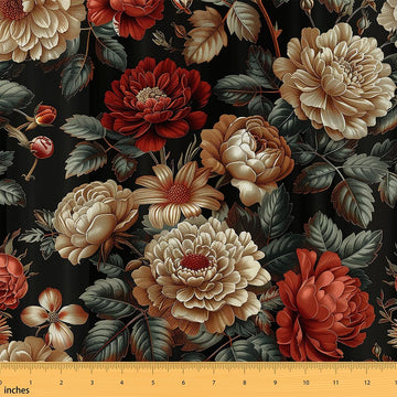 Peony Fabric by The Yard Groovy Flower Floral Upholstery