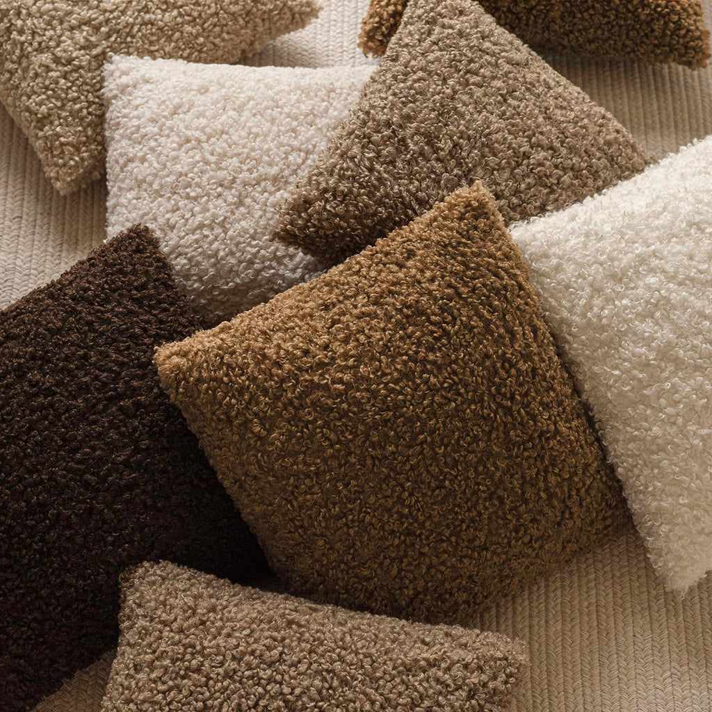 Decorative Fuzzy Faux Fur Throw Pillow Covers 26x26 Dark Bronze