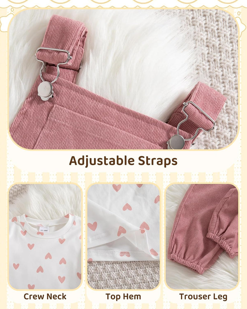Toddler Baby Girl Clothes Fall Winter Overall Jumpsuit Set