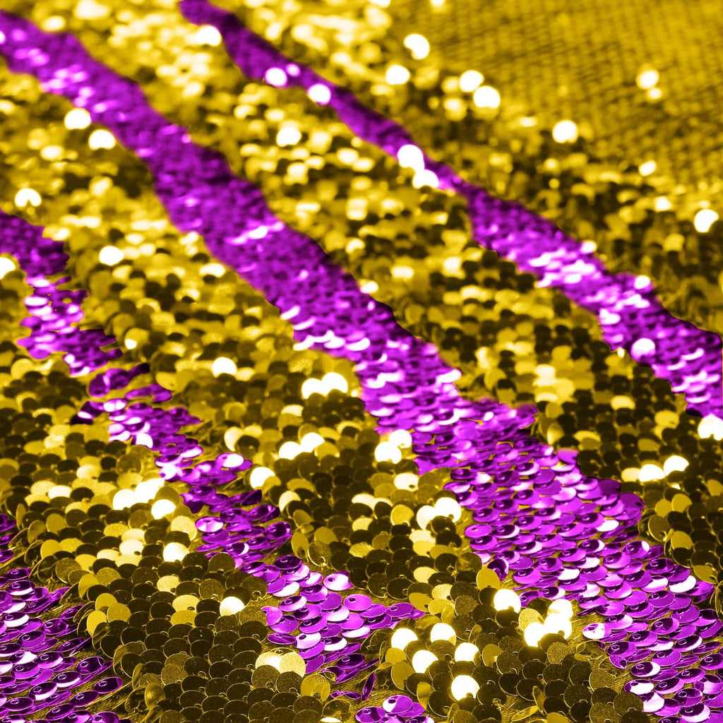 Gold & Purple Mermaid Sequin Fabric Half Yard - Reversible
