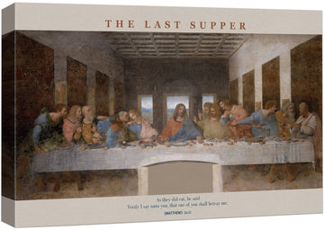 Canvas Print Wall Art The Last Supper by Leonardo da Vinci Spiritual & Religious Master Artist Illustrations Modern