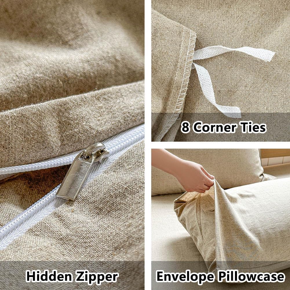 100% French Flax Linen Duvet Cover Set, Natural Linen