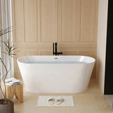 59 Inch Free Standing Bathtub,Made of Pure Acrylic Material with 8 Layers of Reinforced Coating,Cupc Certified