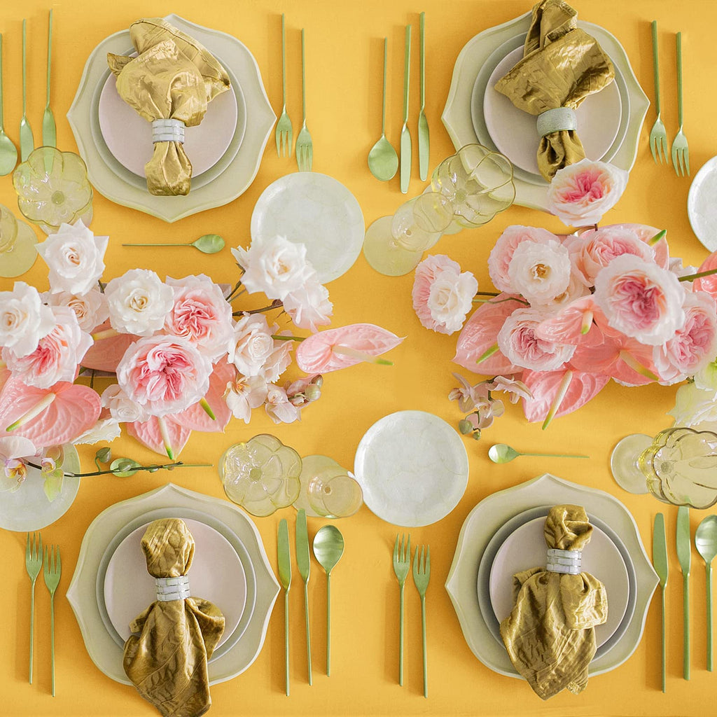 4 Pack Satin Rectangular Tablecloth, 102 x 58 Inches, Gold