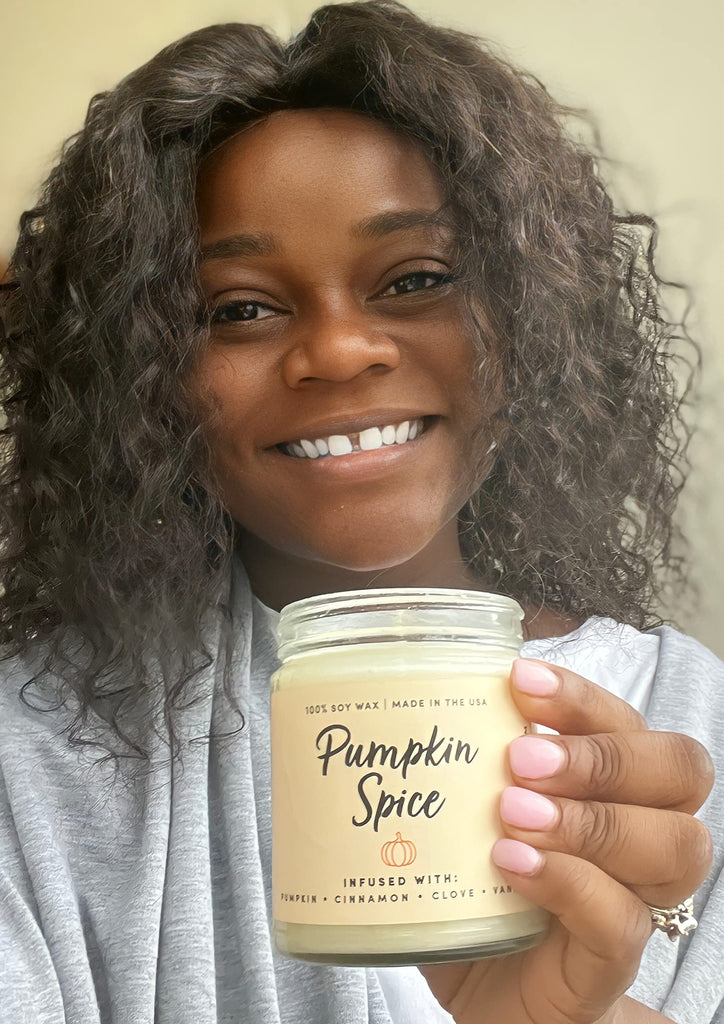 Pumpkin Spice Fall Candles, 9 oz Scented Soy Jar